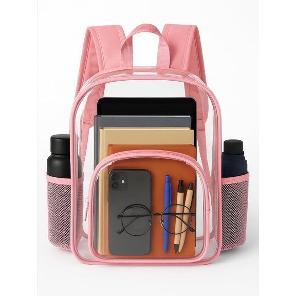 TSV Stadium Approved Clear Backpack, Waterproof PVC School Bag with Adjustable Strap for Concert