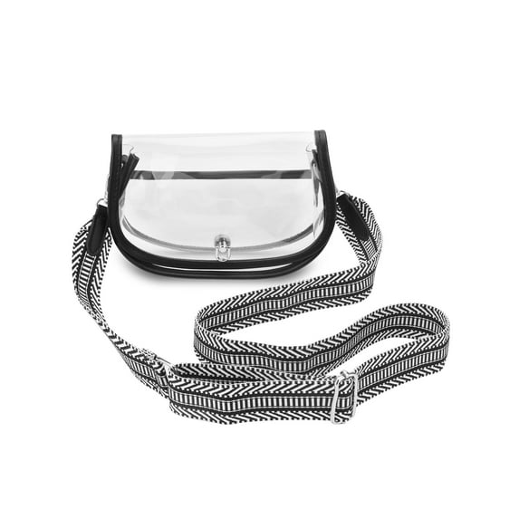 TSV Stadium Approved Clear Crossbody Bag, Clear Zipper Purse with Adjustable Strap for Concerts Sports Events
