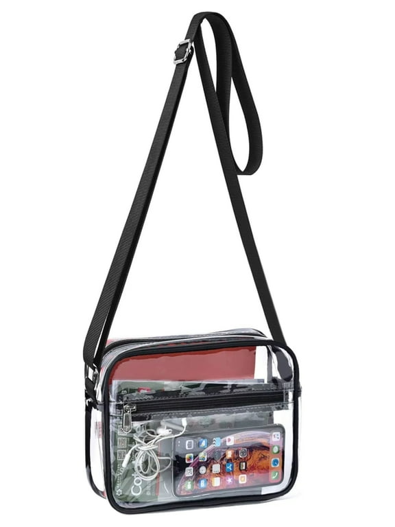 Stadium Approved Clear Crossbody Bag, Waterproof Shoulder Purse Bag with Adjustable Strap for Concerts
