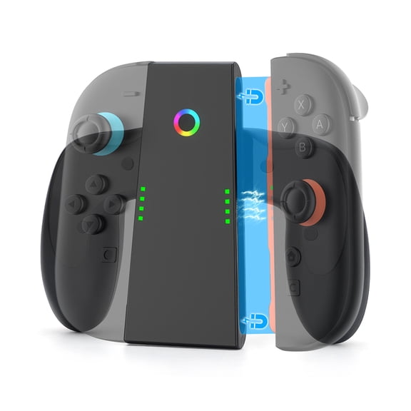 TSV Switch 2 Joy Con Charging Grip, Controller Charger Fit for Nintendo Switch 2 (2025) Accessories, Joy Con Grip with LED Indicator and USB Cable, Charge Dock Stand
