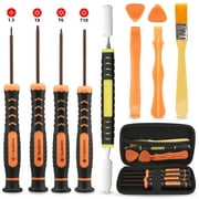 TSV T6 T8 T10 Screwdriver Repair Tool Set Fit for Xbox One, Xbox 360, PS3/PS4/PS5 Controller, Cross Screwdriver, Security Torx Magnetic Screwdriver Kits with Pry Tools