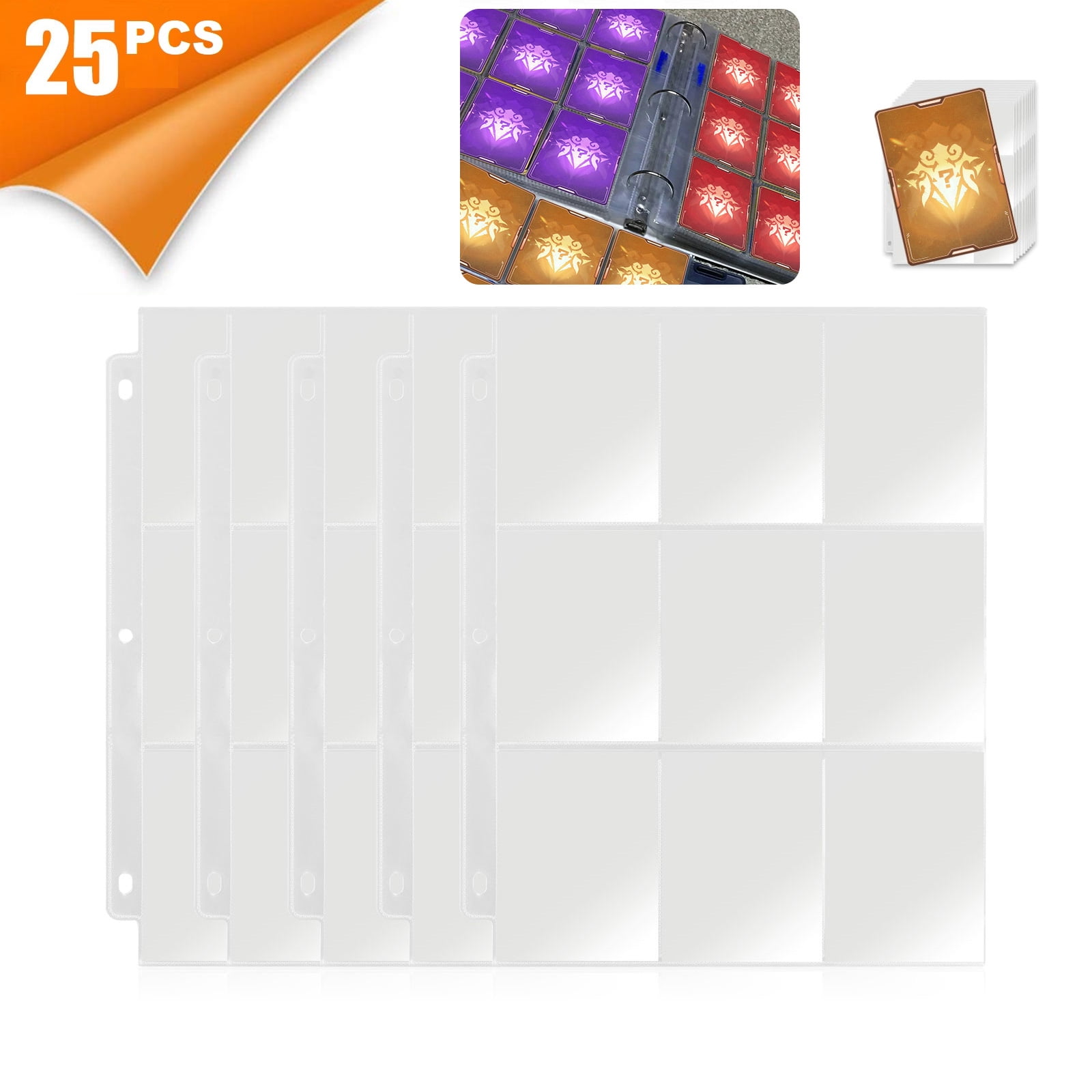 CheckOutStore 25 Clear 9 Pocket Trading Card Page Protectors
