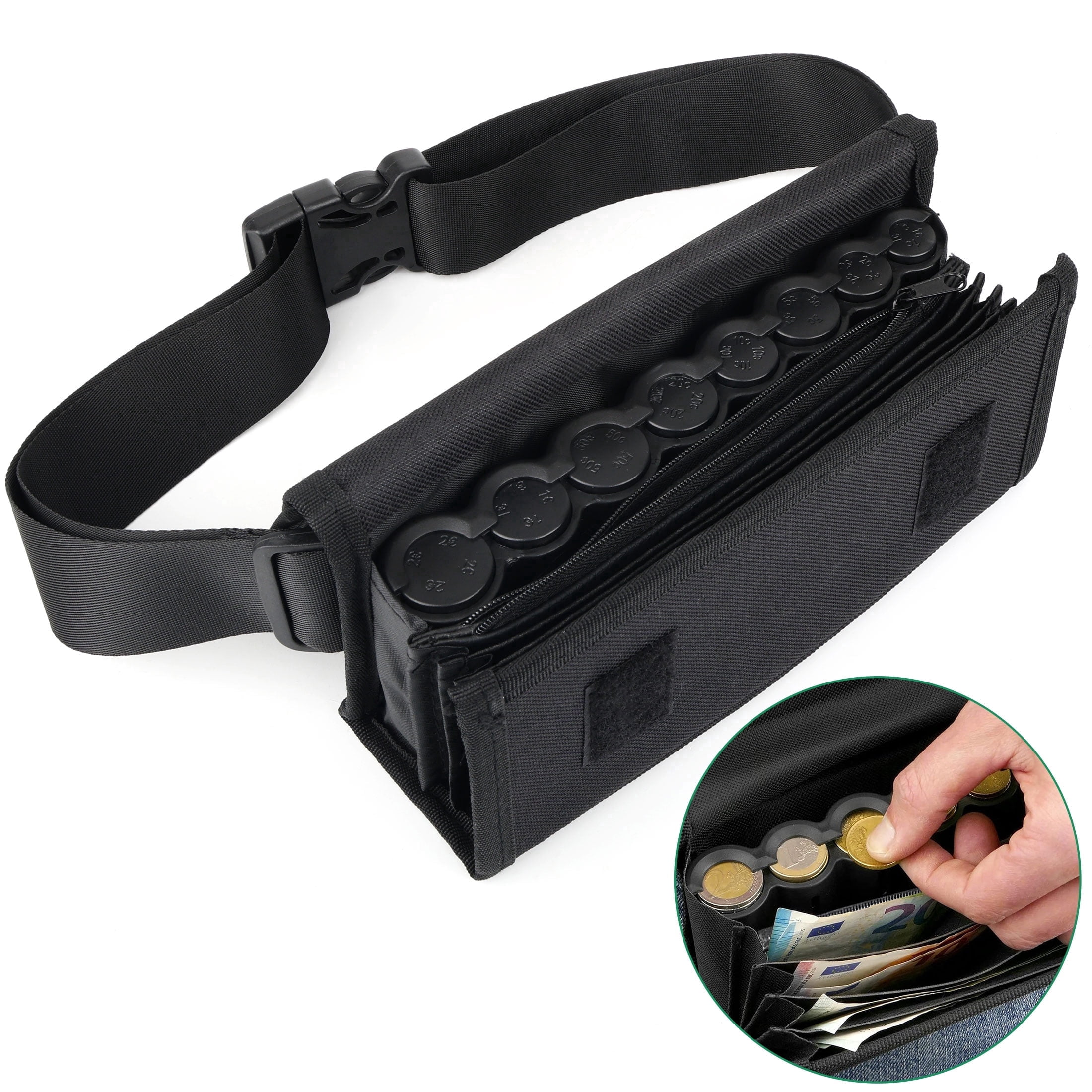 TSV U.S. Coin Holder, Fanny Pack with Banknote Coin Dispenser
