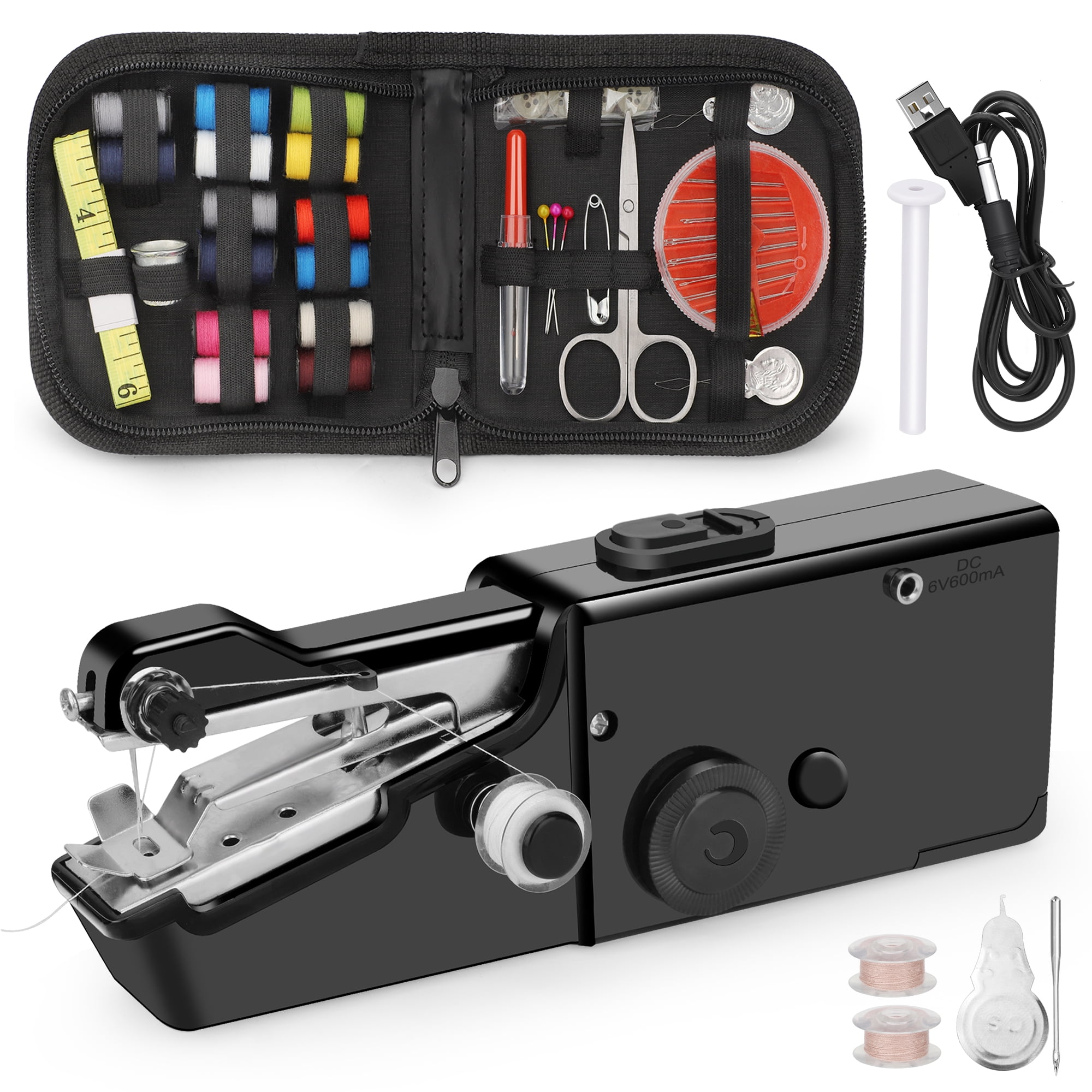 HOMWOO Mini Sewing Machine for Beginner, Dual Speed Portable Machine with  Extension Table, Light, Sewing Kit for Household, Travel 