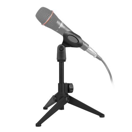 TSV Universal Adjustable Desk Microphone Stand, Portable Foldable Tripod, Tabletop Mic Stand