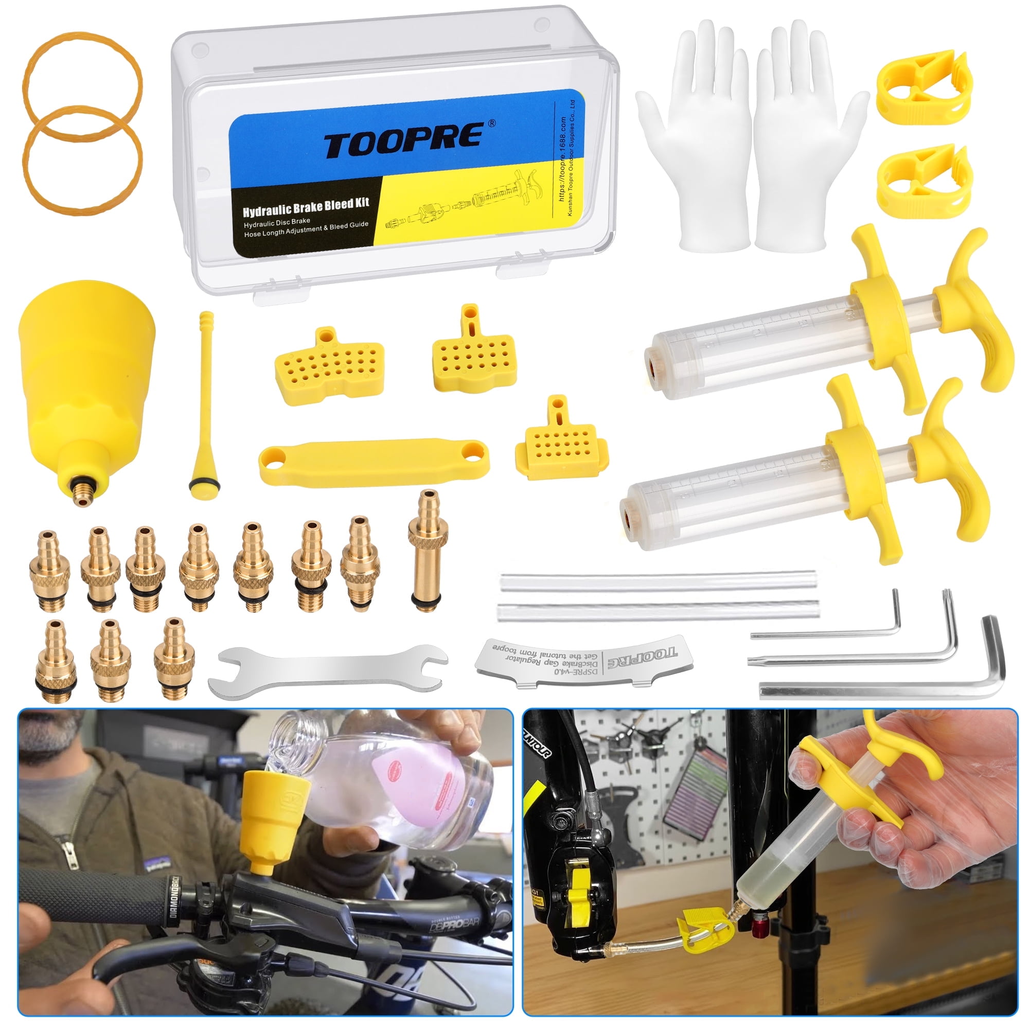 TSV Universal Bicycle Brake Bleed Kit, MTB Road Bike Hydraulic Disc Brake Repair Maintenance