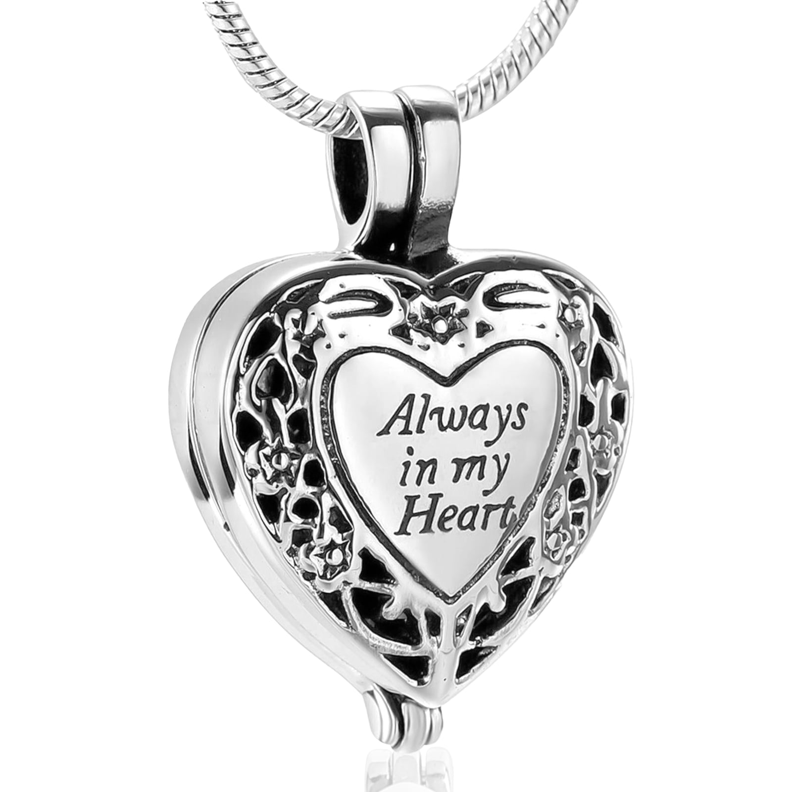 TSV Urn Necklaces, Heart Cremation Necklace for Ashes Cremation Jewelry