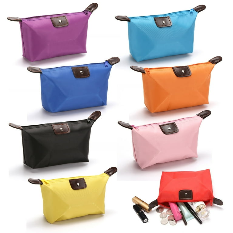 TSV Waterproof Nylon Makeup Bags 8 Colors Travel Toiletry Bags Multi Purpose Small Pouch for Women Men
