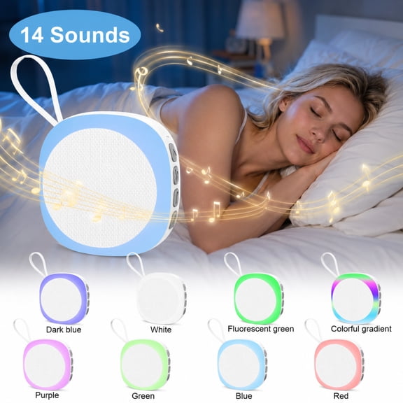 TSV White Noise Machine, Portable Sound Machine, 7 Colors Night Light, 14 Soothing Sounds, on Sale