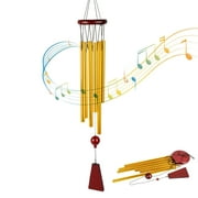 TSV Wind Chimes, 29.5'' Music Memorial Wind Bells with 6 Hollow Aluminum Tubes Tuned for Yard Garden Decor, Gifts