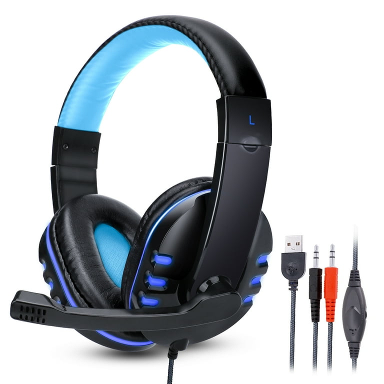 TSV Wired Gaming Headset 3.5mm Over Ear Mic Noise Canceling LED Compatible with PS4 PS5 PC Xbox Nintendo Switch Walmart