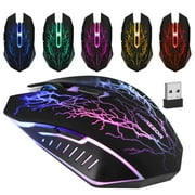 TSV Wired Gaming Mouse, Rechargeable USB 2.4G RGB Backlit Computer Mouse w/7 Colors LED Lights, 6 Buttons, 4 Adjustable Levels DPI Up to 3200DPI, Ergonomic Optical Mice for Notebook/PC/Computer/Mac