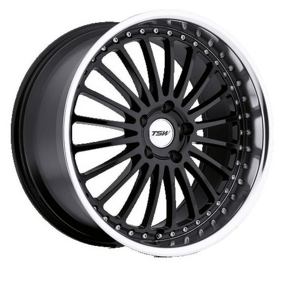 TSW Aluminum Rim SILVERSTONE 17X8in Gloss Black with Mirror Cut Lip Finish, 1780SIL205120B76