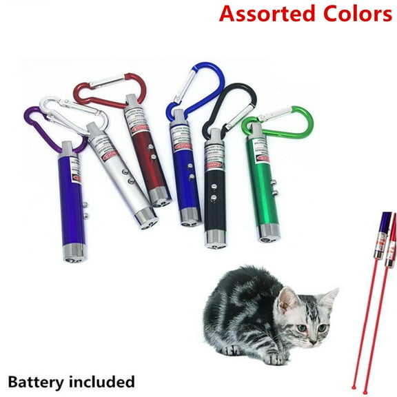 TSY TOOL Laser Pointer & Flashlight Cat Toy Set with Keychain, Assorted Colors (5 Pack)