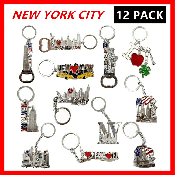 TSY TOOL NYC Souvenir Keychain, Silver, 12 Count