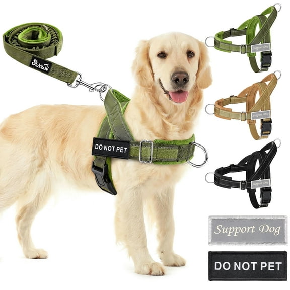 TSYKHAIA No Pull Dog Harness and Leash Set - Adjustable Vest with Soft Padding, Reflective Escape-Proof for Easy Walking and Training