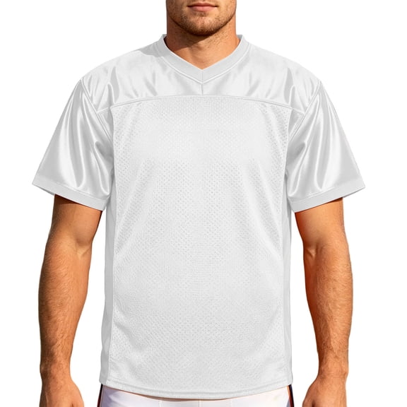 TShirts Shirts for Men, Men's Football Jersey Blank Football Practice Jersey for Athletic Training and Daily Leisure White S