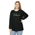 thumbnail image 1 of TSmartArt @ Walmart. Believe Achieve. Long-Sleeve T-Shirt. Women Regular Plus M-3XL, 1 of 4