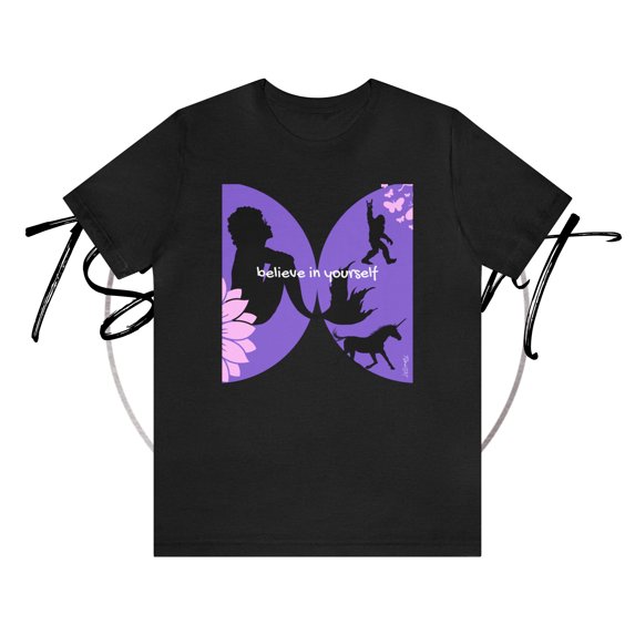 TSmartArt @ Walmart. Confidence. Black T-Shirt. Unisex Regular | Plus S-4XL