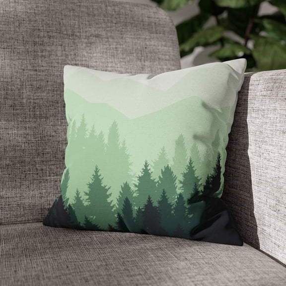 TSmartArt @ Walmart. Green Mountains. Polyester Square Pillow Case