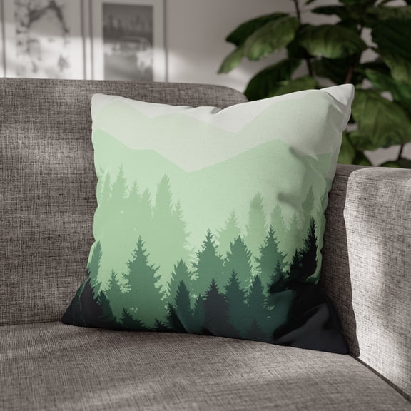 TSmartArt @ Walmart. Green Mountains. Polyester Square Pillow Case