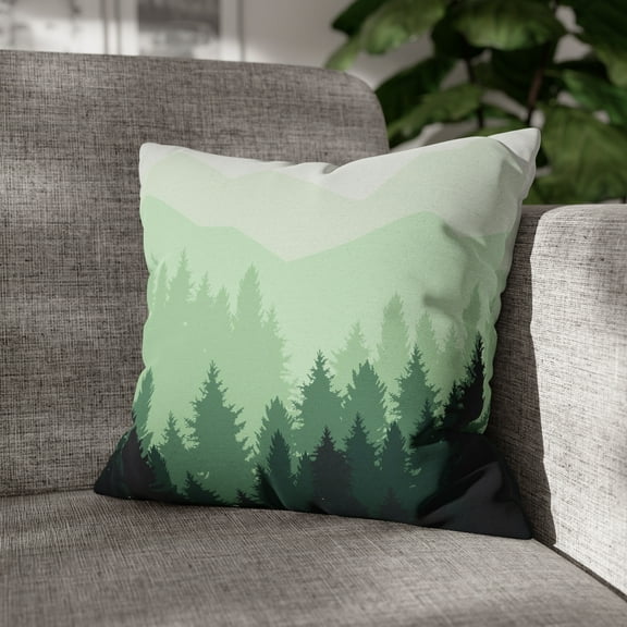 TSmartArt @ Walmart. Green Mountains. Polyester Square Pillow Case