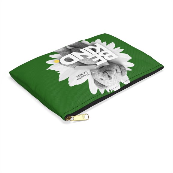 TSmartArt @ Walmart. Kind Bear on Green. Zip-close Flat Pouch
