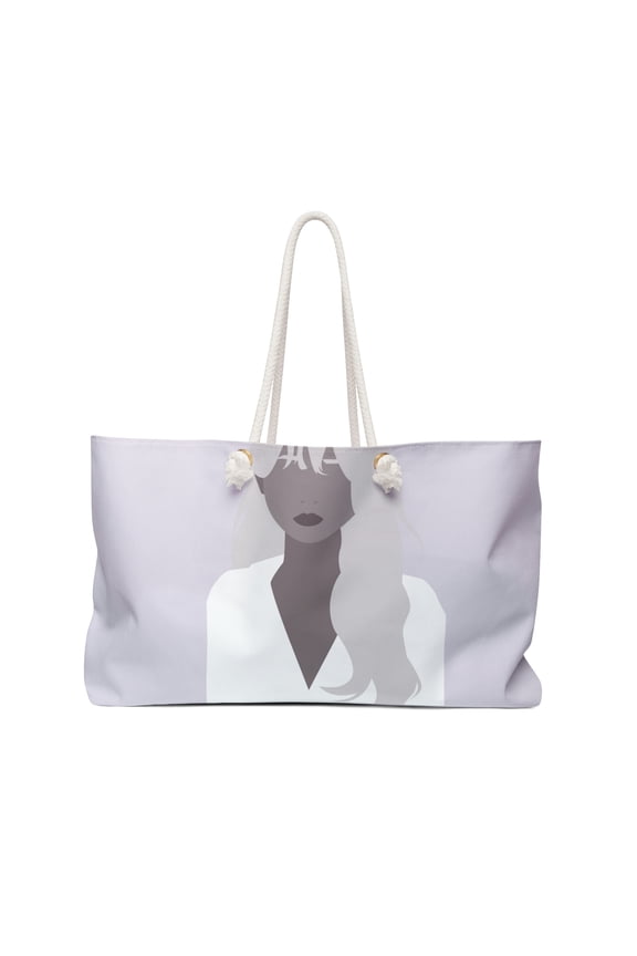 . Lavender Grey. Women's Polyester Woven Throw & Go Tote Bag. 24"×13"