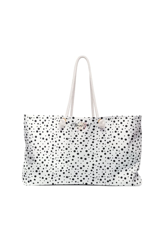 . Random Dots. Women's Polyester Woven Throw & Go Tote Bag 24"×13"