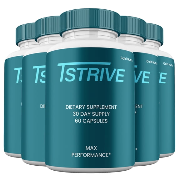 TStrive Capsules, Advanced Formula, T Strive Supplement All Natural Formula, Maximum Strength (5 Pack)