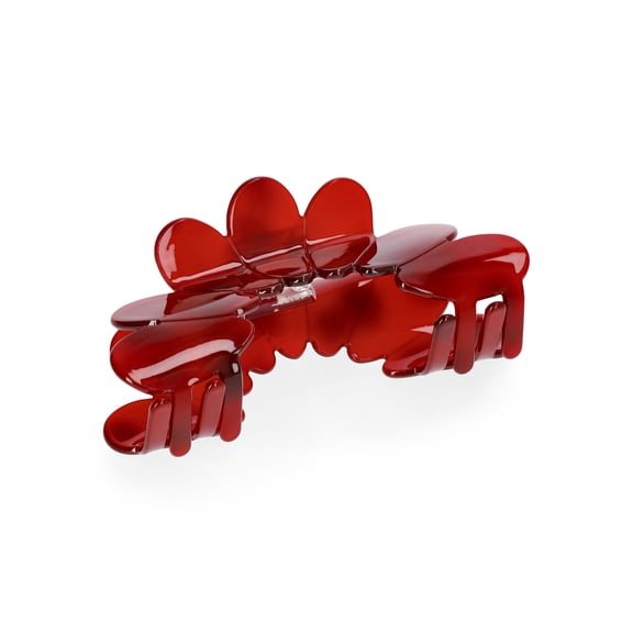 Time and Tru Women's Scalloped Hair Claw Clip, Red