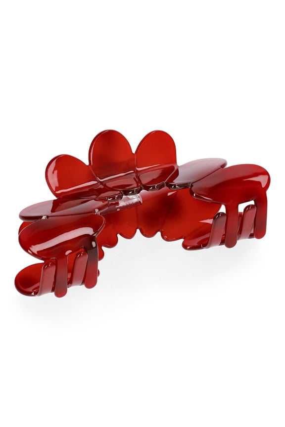 Women's Scalloped Hair Claw Clip, Red
