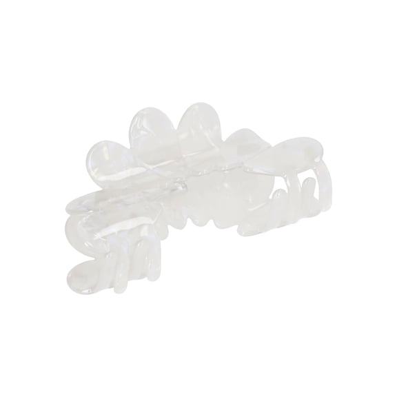 Time and Tru Women's Scalloped Hair Claw Clip, White