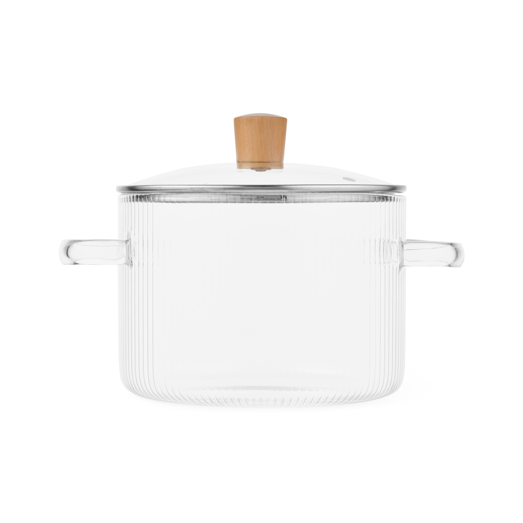 Thyme & Table Signature Borosilicate Glass Stockpot with Lid, 2.43 Qt
