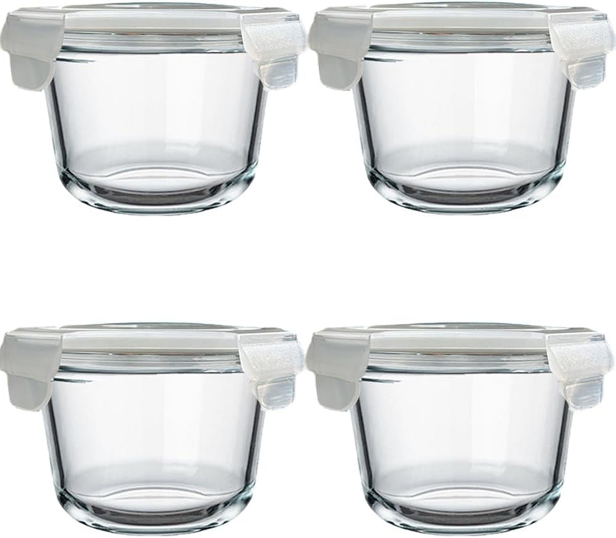 TT - 2 Cup Round Glass Food Storage Containers with Airtight Lids,18oz Round Glass Soup Container, BPA free food storage containers for Soup, Leftover. Microwave, Freezer, Dishwashe safe-4pack