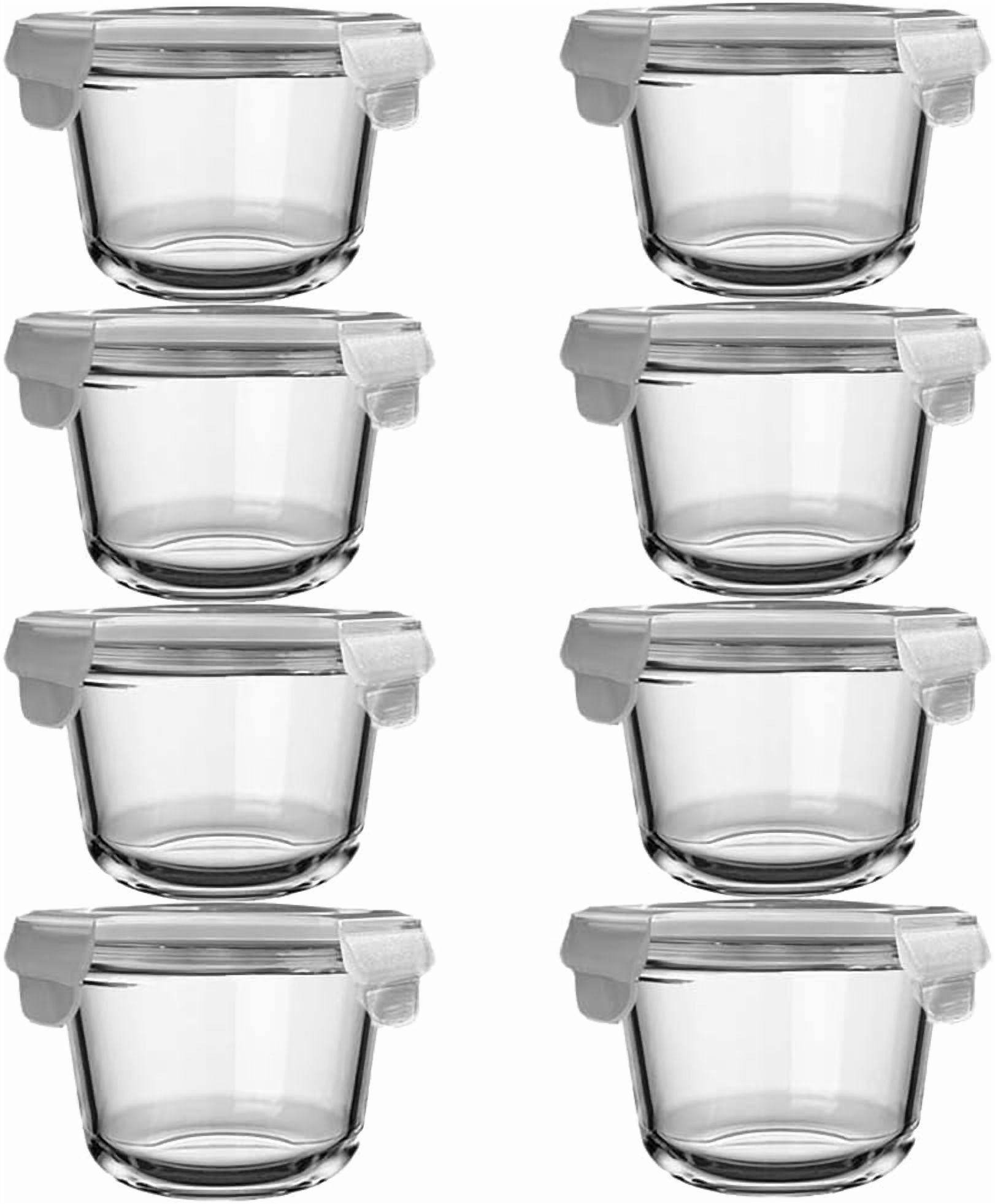 TT - 2Cup Glass Soup Container with Airtight lids, 16oz Round Glass food Storage Container, Round Food Bowls BPA free, Leakproof Soup Container, Dishwasher Microwave & Freezer Safe (8 Pack)