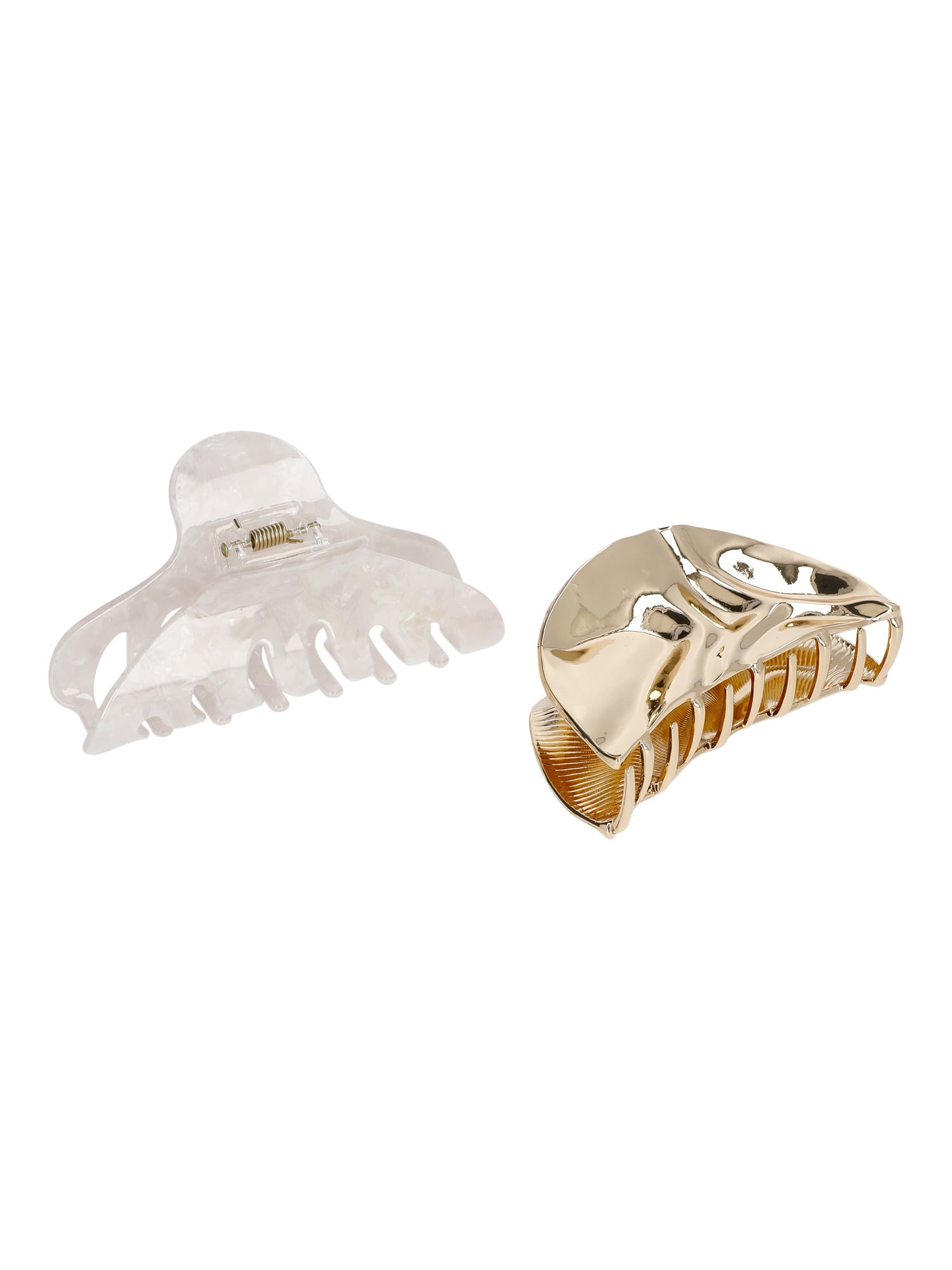 Time and Tru Women's Hair Claw Clips, 2-Pack