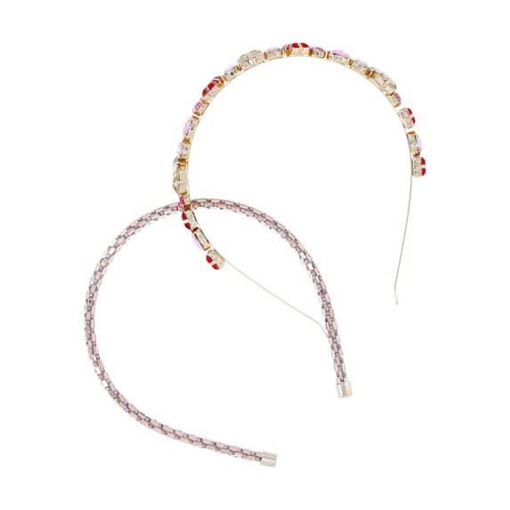 Time and Tru Women's Embellished Headband Set, 2-Pack, Blush