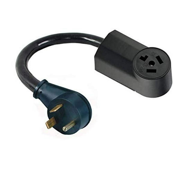 TT-30P RV Travel Trailer Camper Male 3-Pin Plug To Female 3-Prong 10-30R Dryer Receptacle NEMA Power Cord Adapter