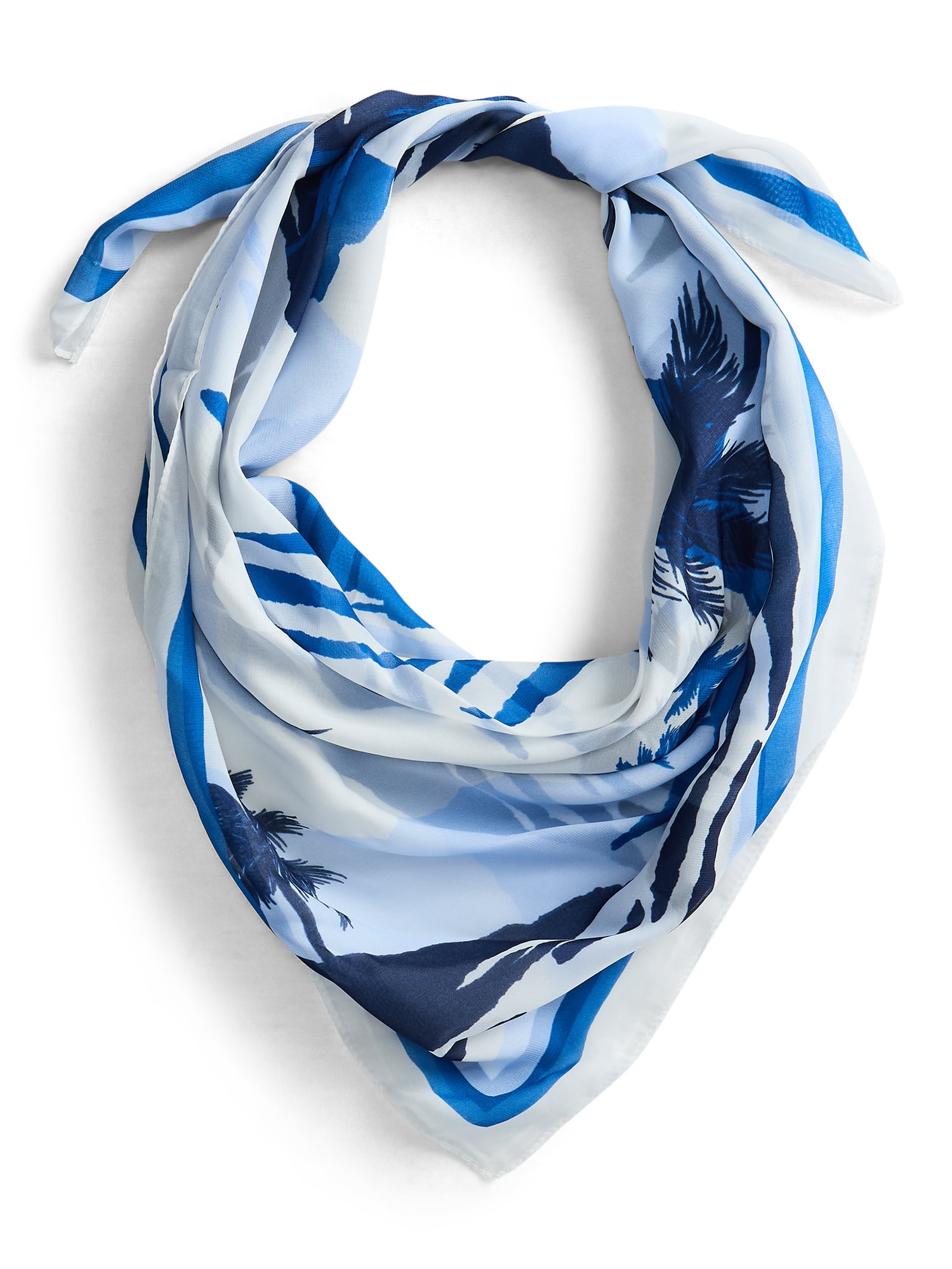 Women's 30X30 Print Scarf, One Size, Landscape Polished Blue, Polyester