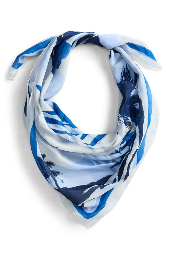 Women's 30X30 Print Scarf, One Size, Landscape Polished Blue, Polyester