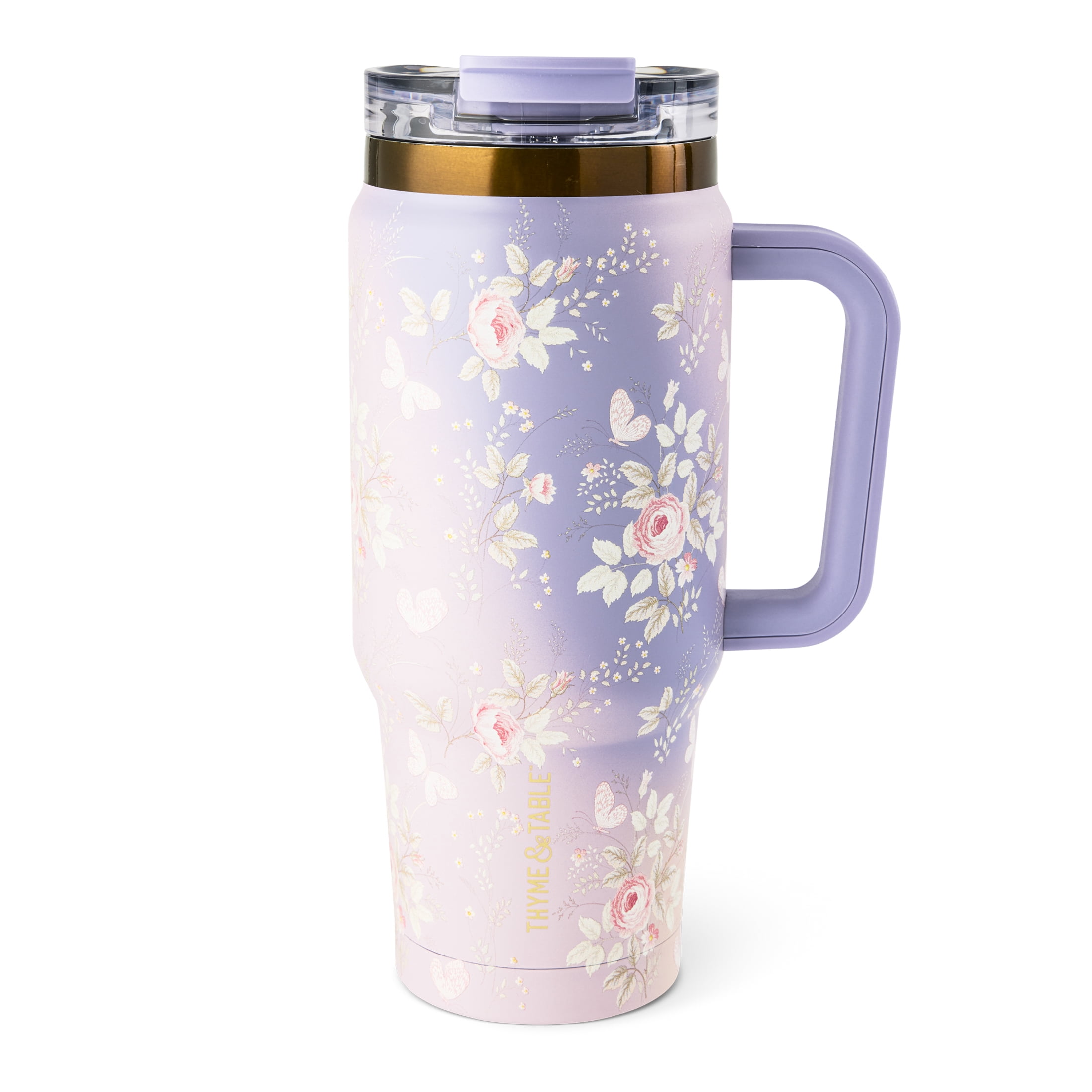 Thyme & Table 32oz Stainless Steel Luna Tumbler with Handle and