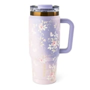 Thyme & Table 32oz Stainless Steel Luna Tumbler with Handle and Dual Straw Lid, Garden