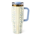 thumbnail interactive-video image 1 of Thyme & Table 32oz Stainless Steel Luna Tumbler with Handle and Dual Straw Lid, Tulip, 1 of 7