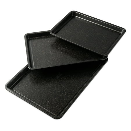 Thyme & Table 3-Piece Non-Stick Sheet Pan Set, Black