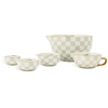 Thyme & Table 5-Piece Ceramic Mixing Bowl Set-Gree