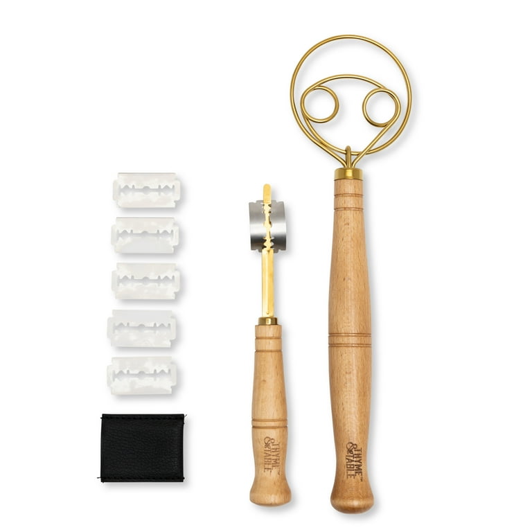 Thyme & Table Bread Kit with Dough Whisk and Bread Lame for