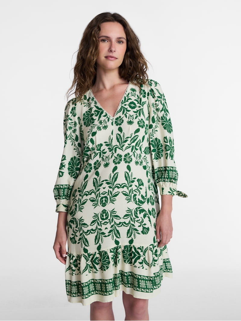 green and white animal print dress Safari 60s Mini Shirt Dress in White and Olive Green Zebra Print