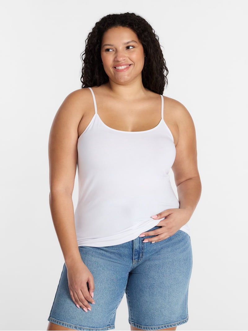 Time and Tru Women's Adjustable Strap Cami, Sizes XS-XXXL