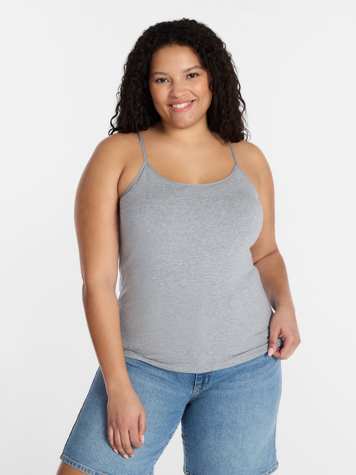 Time and Tru Women’s Cami Top with Adjustable Straps, Sizes XS-XXXL